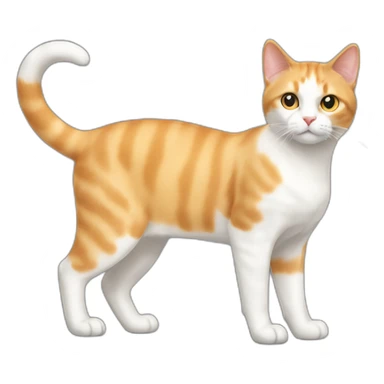 light orange and white domestic short-haired cat full body sticker