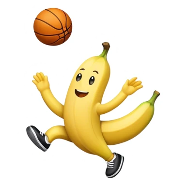 Banana playing basketball sticker