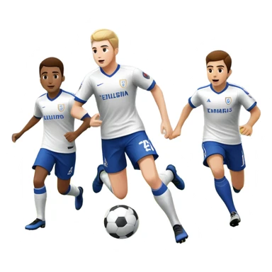 An icon showing close-up players in action, inspired by EA Sports FC 25. The design features players on the field, with the stadium lights shining brightly and a lively crowd in the stands. Transparent background highlights the energy and excitement of the match. sticker