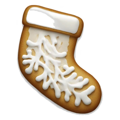 frosted gingerbread cookie shaped like a sock sticker