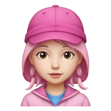 girl with pick cap sticker