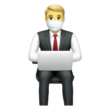 a businessman sitting in a mask on the background of dollars sticker