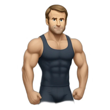 Macron qui fait de la muscu sticker