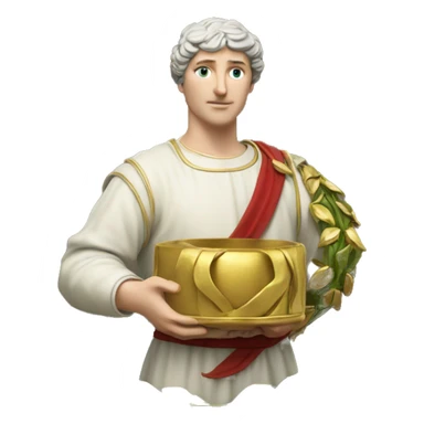 Petrarch holds a golden laurel wreath in his hand sticker