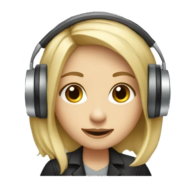 Audio technician blonde girl with an audio desk sticker