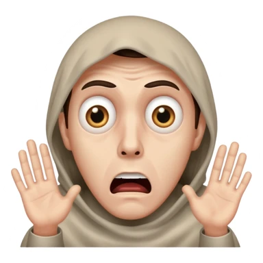 man seriously frightened by a hideous ghost  sticker