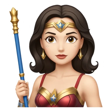Wonder Woman holding white orchestra conductor’s baton sticker