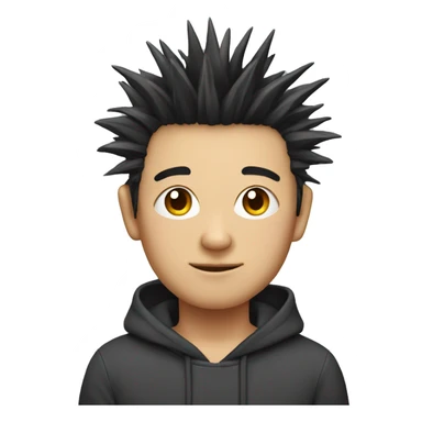 asian,spiky hair,square face,hoodie sticker