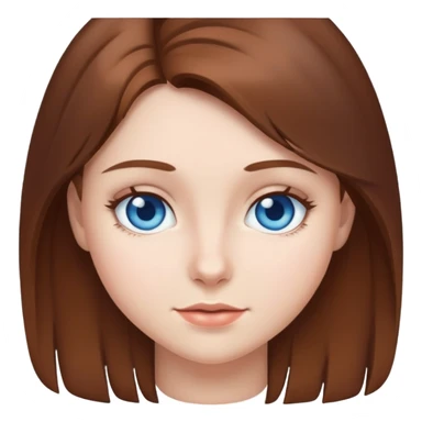 girl with brown hair and blue eyes sticker