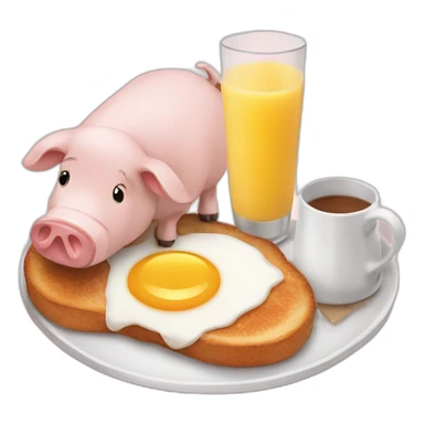 Breakfast for two between a pig and a sheep sticker