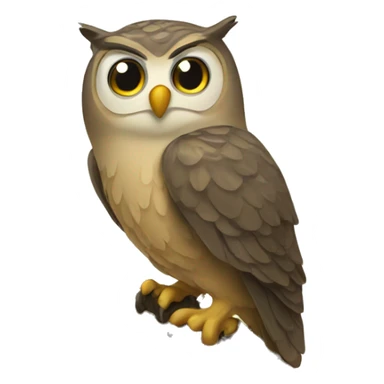 Owl perched on tree branch sticker