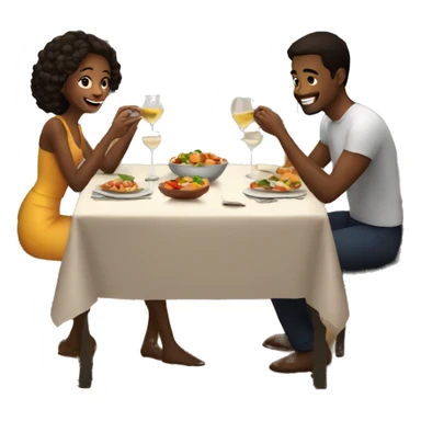 Couple enjoying dinner  sticker