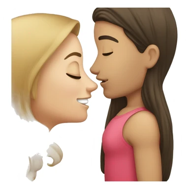 Brunette girl kissing blond man sticker