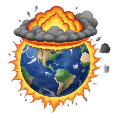 Earth hit by a meteor sticker