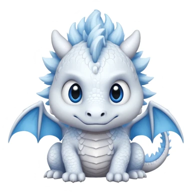 sad white cute dragon sticker