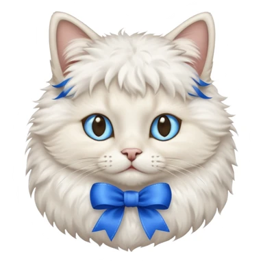 cat with blue ribbon sticker