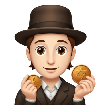 Jewish person with penny in hand sticker