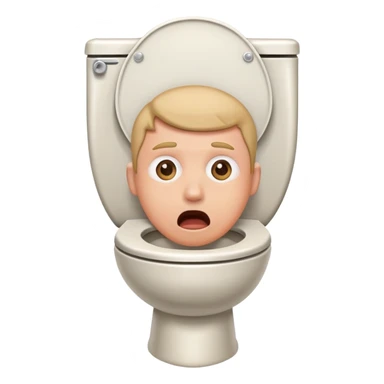 TOILET WITH HEAD STICKING OUT sticker