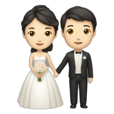 korean woman marrying sticker