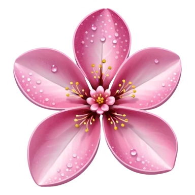 Stylized pink glitter cherry blossom flower (sakura) sticker