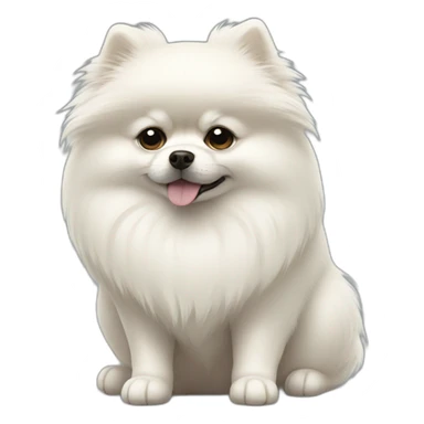 sad dog white pomeranian sticker