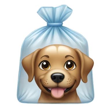 Dog with clear bag sticker