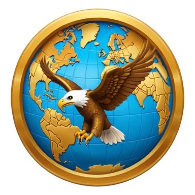 aigle avec mappemonde sticker