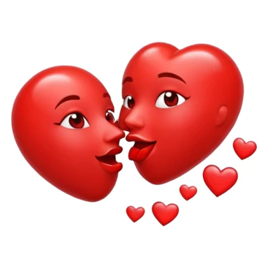 Heart shaped kiss emojis sticker