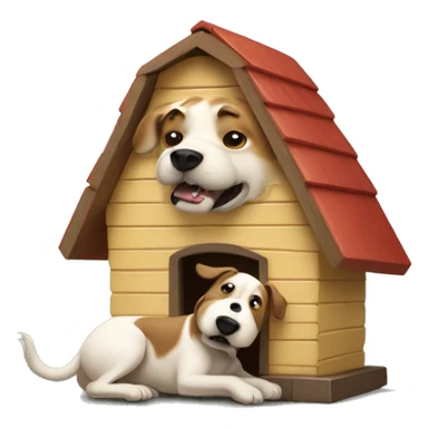 Giant Dog Crushing A Small Dog House sticker