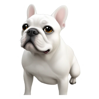 white french bulldog with black dot on forehead sticker