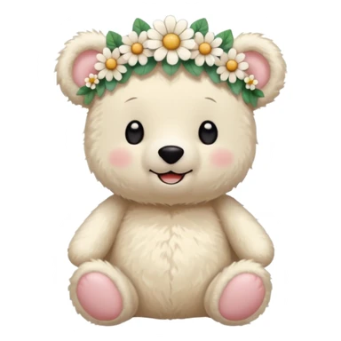 White boho aesthetic teddy sticker sticker