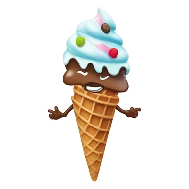 Ice cream cone dancing sticker