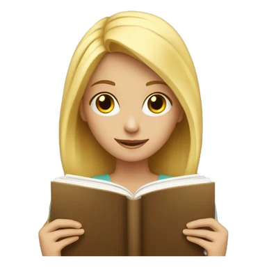 A blonde girl reading book  sticker