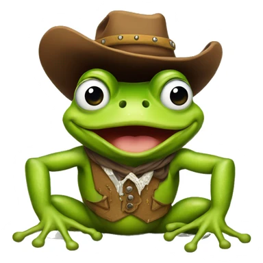 Cowboy frog sticker