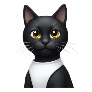 Black cat with White on torse sticker