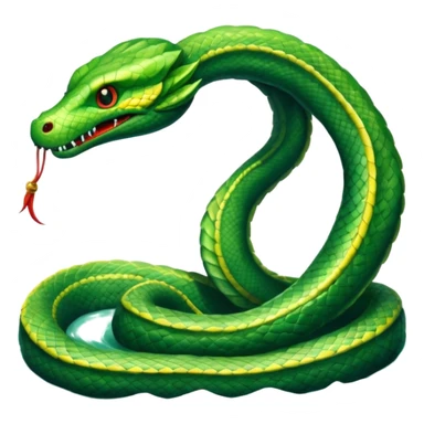 Sea Serpent – Long green snake-like monster rising from water sticker