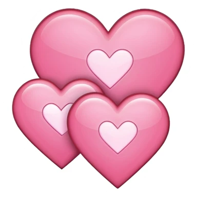 three pink pixel hearts with white-glowing effect sticker