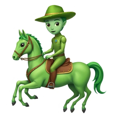 Alien on horse, close up sticker