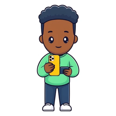 Black guy with iPhone 14 Pro sticker