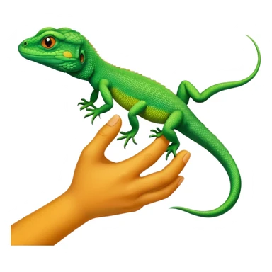 Hand grabbing a lizard sticker