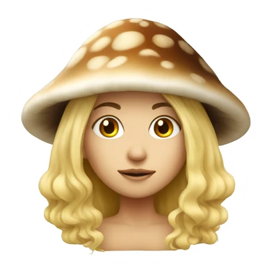 mysterious blonde girl with mushroom hat sticker