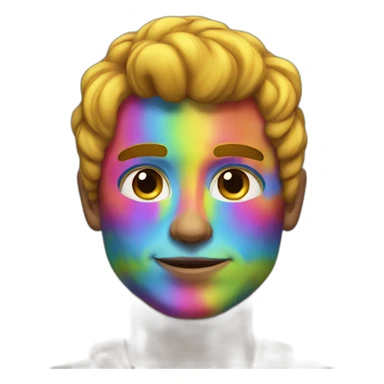 Muscle handsome man with rainbow skin sticker