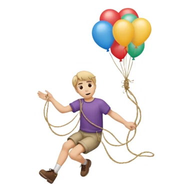 человек зацепился о шарик и летит  sticker