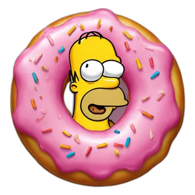 Homer Simpson dans un donut sticker