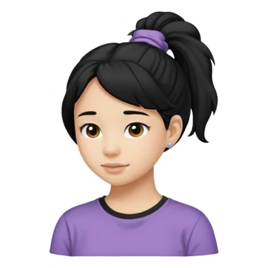 Teen girl with scrunchie ponytail black hair sticker