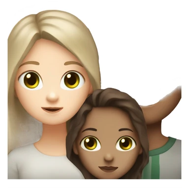 Me and my partner  we are white with brown hair and the gir have green eyes and boy have white skin and brown dark hair  sticker