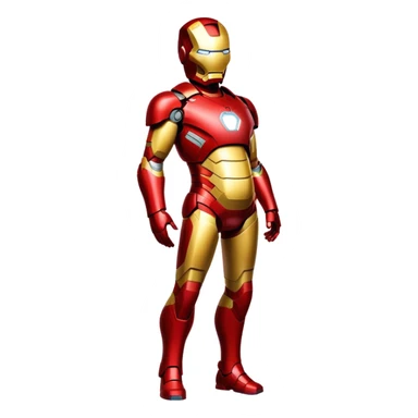 Iron Man superhero with a pregnant belly, red and gold metal suit sticker