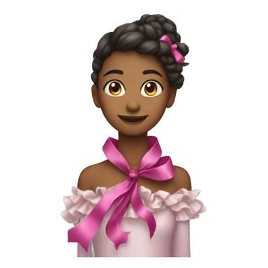 A girl with a ribbon boa sticker