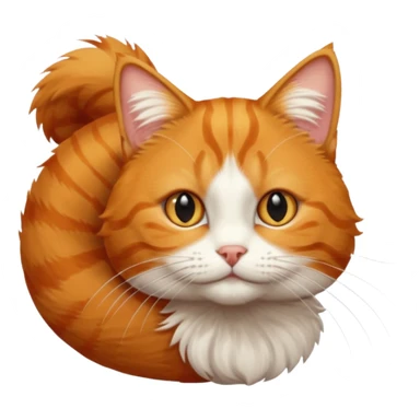 Make me a orange tabby cat with a white chin and a bit of white on the end of his tail sticker
