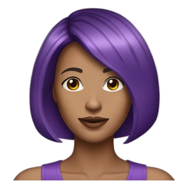 woman with purple asymetric bob haircut sticker